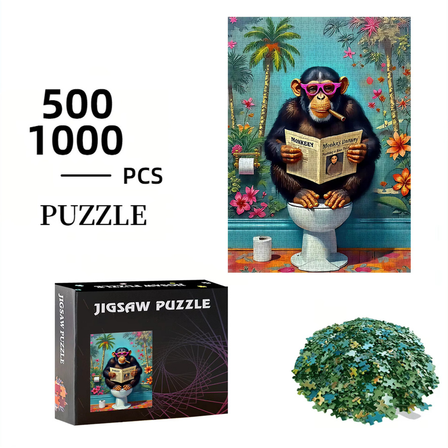 Gorilla & Glasses Puzzle, 500 Stück/1000 Stück, Familienspiel - Bild 2
