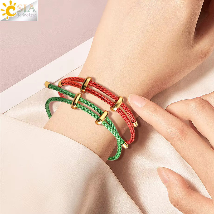 Csja Armband, Edelstahl, geflochten, Unisex - Bild 2