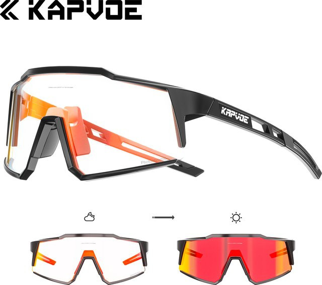 KAPVOE Sportsonnenbrille, Unisex, Vollrand, Kunststoff, transparent, black - Bild 1