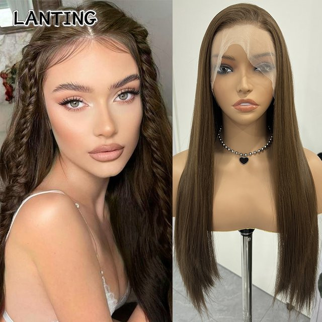 UStyleHair Spitzenperücke, braun, lang, gerade, synthetisch, Damen - Bild 1