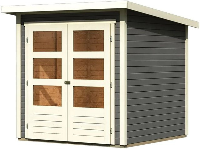 Karibu Holz-Gartenhaus Sitten mit Pultdach in modernem Design, B/T: 182 x 182 cm - Bild 1