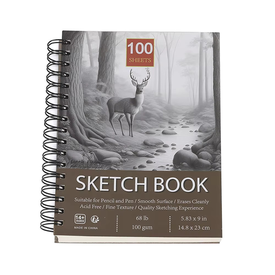 Säurefreies Skizzenbuch mit 100 Blatt Künstler-Skizzenblock aus 100 g/m² Zeichenpapier, spiralgebunden - Bild 2