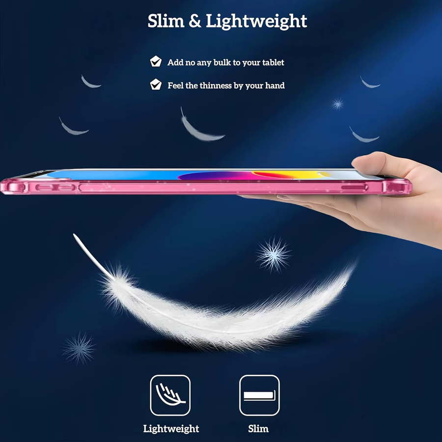 Glitzer Silikonhülle für Apple iPad 11. Generation 11 Zoll und 10. Generation 10,9 Zoll in Grau und Pink - Bild 4