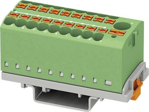Phoenix Contact Verteilerblock 3273118 mit Zugfeder in Grün, 8 Stück, Breite: 28,6 mm - Bild 1