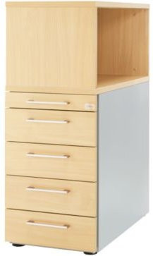 Schäfer Shop Genius Standcontainer mit Aufsatzregal, abschließbar, Ahorn-Dekor, beige/braun - Bild 1