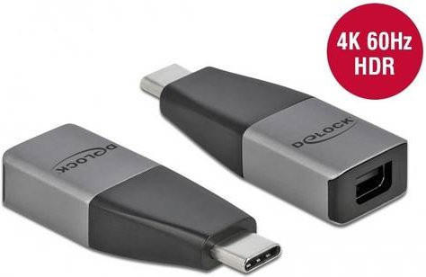 Delock USB-C auf Mini DisplayPort Adapter USB 3.2 Gen 1 in Schwarz und Grau - Bild 2