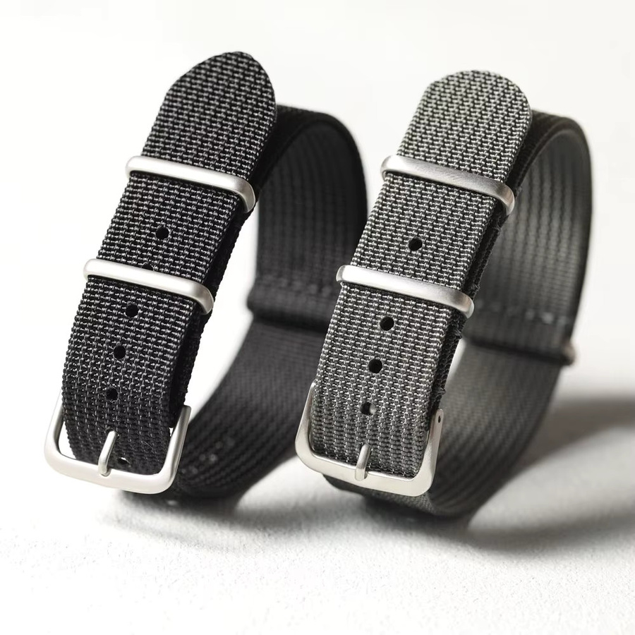 Raystray Uhrenarmband Nylon, Schwarz, Vintage, Unisex - Bild 1