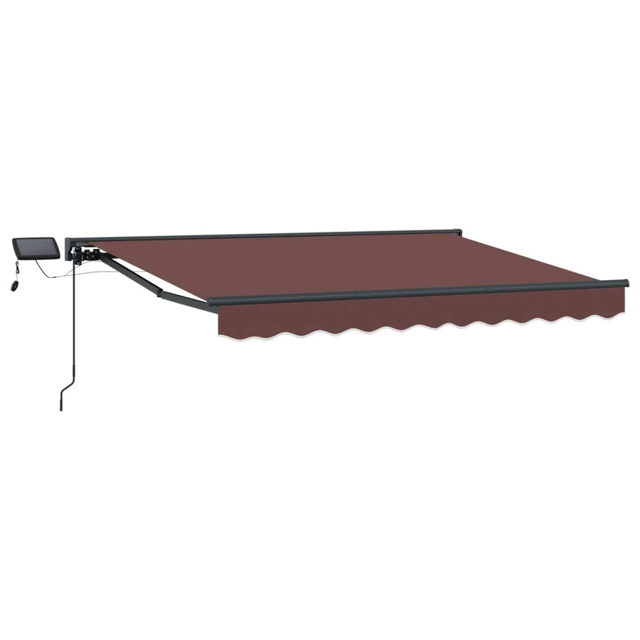 vidaXL Manueller Markisenrahmen mit LED-Beleuchtung in Braun und Anthrazit, B x H: 3,5 x 2 m - Bild 2
