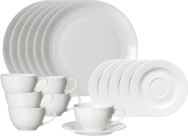 Ritzenhoff & Breker Kaffeeservice Levi aus Porzellan, 18er Set, Weiß - Bild 1