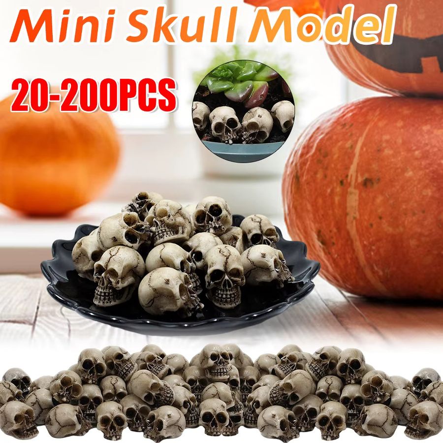 APWIKOGER Schädel Skulpturen in Weiß als Gothic Dekoration für Halloween und Spukhaus-Partys - Bild 2