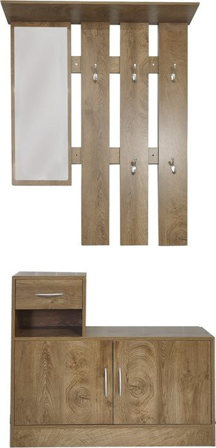 HTI-Living Garderobenpaneel mit Schuhschrank Thekla in Eiche - Bild 1
