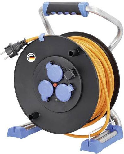 AS Schwabe Kabeltrommel Orange 50m mit Schutzkontakt-Stecker - Bild 1