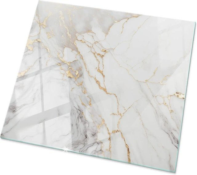 Tulup Tischplatte Couchtisch in Weiß mit Marmor-Optik, B/B: 60 x 60 cm - Bild 1