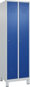 C+P Spind Classic PLUS Garderobenschrank mit 2 Abteilen, Stahlkonstruktion, Zylinderschloss und 3 Garderobenhaken, B/T/H: 60 x 50 x 195 cm - Bild 1