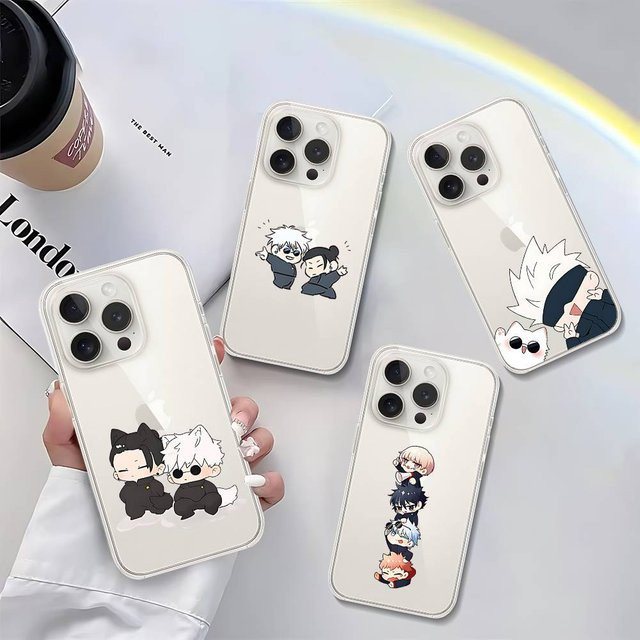Niedrige Anime Jujutsu Kaisen Handyhülle für Apple iPhone 17 16 15 14 13 12 11 Pro Max Plus Transparent - Bild 1