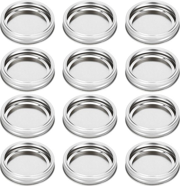 CosyHome 12er Set auslaufsichere Glasdeckel aus Edelstahl in Silber, rund und spülmaschinenfest - Bild 1
