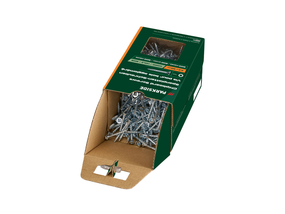 Parkside Spanplatten-Schrauben mit Torx-Antrieb, verzinkter Stahl, Farbe: Silber, Durchmesser: 4,0 mm, Länge: 30 mm - Bild 2