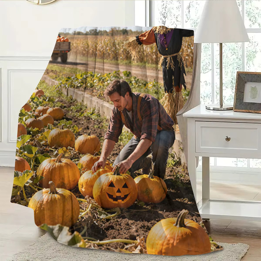 Personalisierte Halloween-Fotodecke von SRH aus weichem Flanell für Sofa und Bett, B/T/H: 100 x 75 x 1 cm - Bild 4