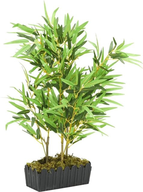 Künstlicher Bambusbaum von furnicato in Grün mit 500 Blättern, Höhe: 80 cm - Bild 1