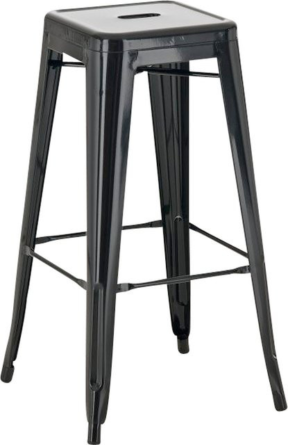 TPFLiving Barhocker Joy Metall Schwarz stapelbar im Industrial Design - Bild 1