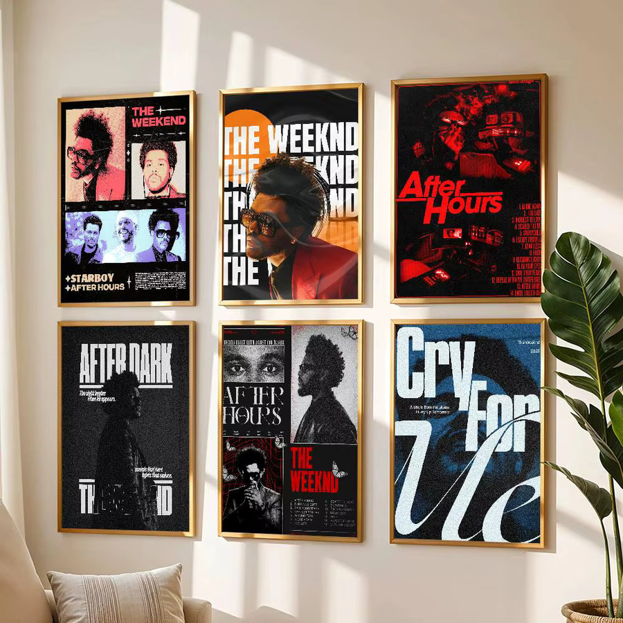 Kayou Musik Poster The Weeknd Hip Hop Wandkunst für Wohnzimmer und Schlafzimmer, Mehrfarbig - Bild 2