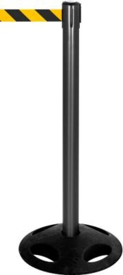 Absperrpfosten RS-Guidesystems GLA 26, Schwarz mit gelb-schwarzem Gurt, 2 Stück - Bild 1