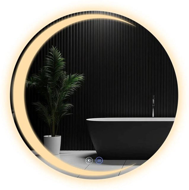 NETTLIFE Badspiegel mit LED-Beleuchtung und Touch-Schalter in Weiß - Bild 1