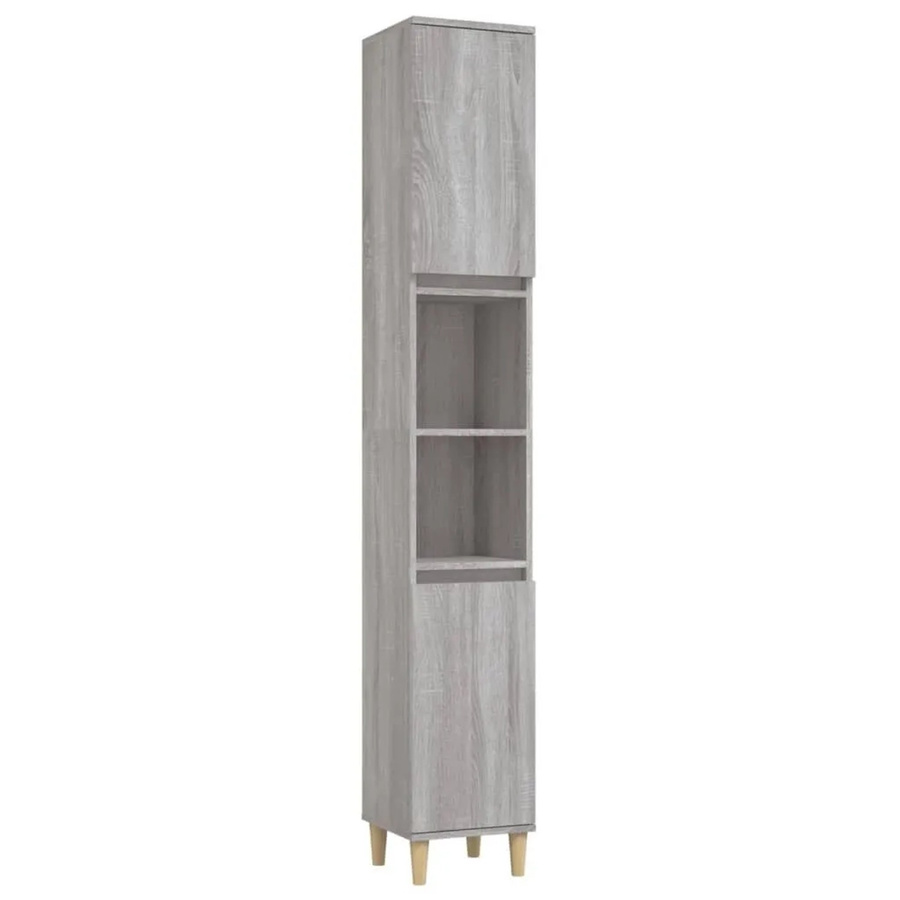 vidaXL Badschrank Grau Sonoma B/T/H: 30 x 30 x 190 cm aus Holzwerkstoff - Bild 2