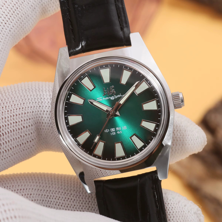 HEIMDALLR Analoguhr, Handaufzug, Edelstahl, 36 mm, Leder, Herren, Grün - Bild 2
