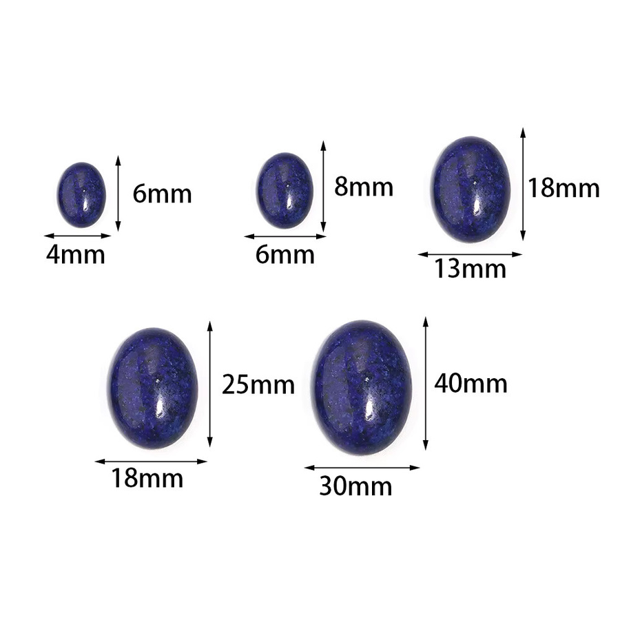 Lazurite Cabochon Perlen, Naturstein, Oval, Flatback, Unisex - Bild 5