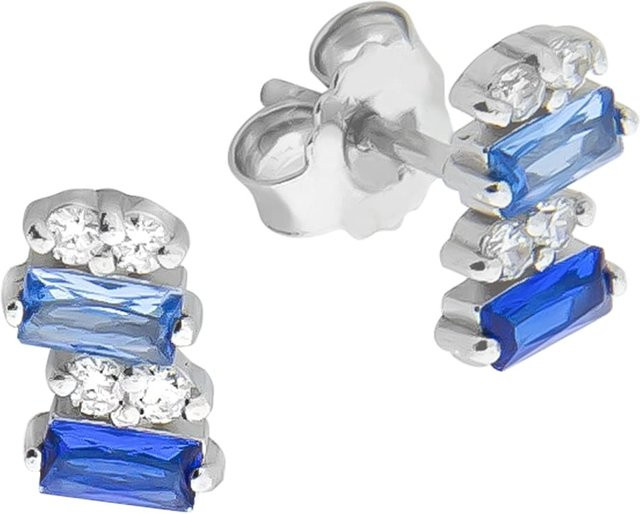 Zeeme Ohrringe 925 Silber, Zirkonia, blau, weiß, Damen - Bild 1