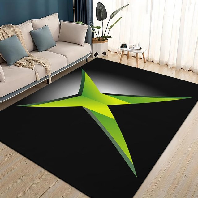 Karpetti Gaming Teppich mit Xbox Logo Design, Schwarz, B: 70 cm, T: 100 cm, rutschfest und waschbar - Bild 1