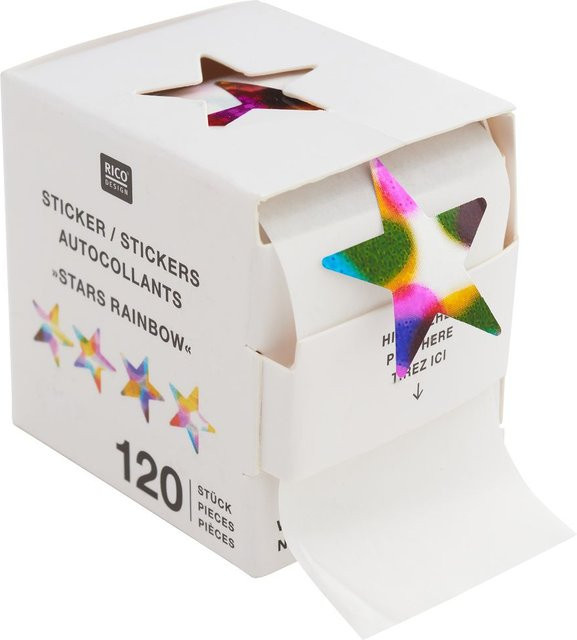 Rico Design Paper Poetry Mini-Sticker Sterne Rainbow auf der Rolle - Bild 1