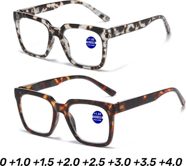 ERIKOLE Lesebrille Damen, Vollrand, Square, Kunststoff, Braun - Bild 1