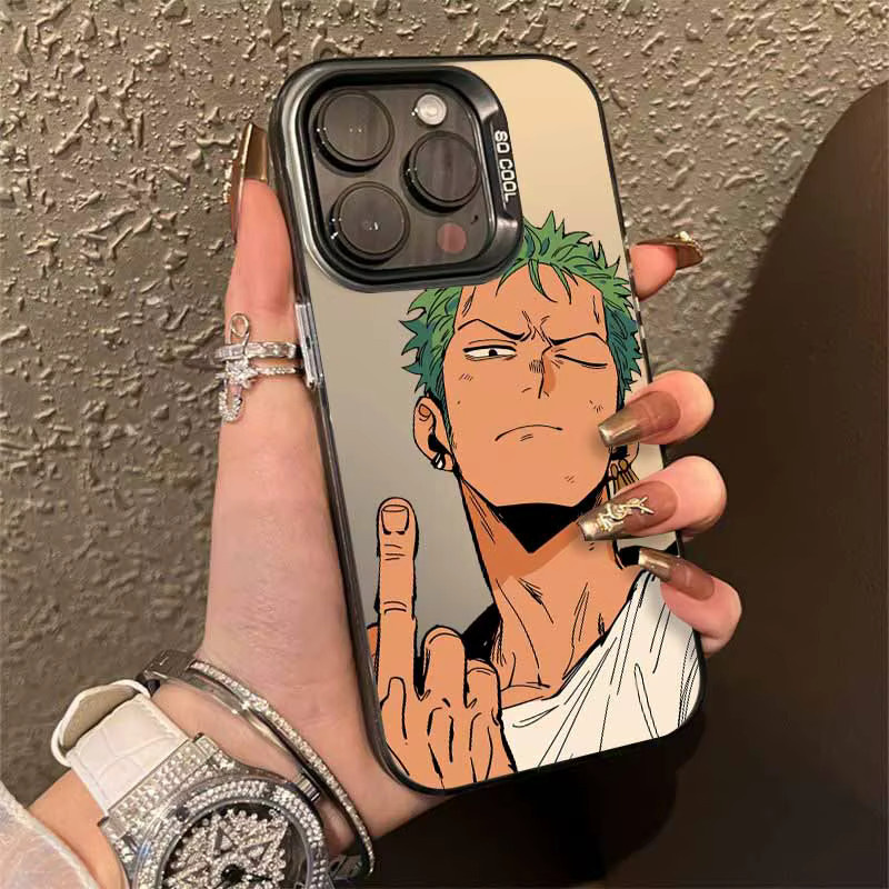 L-uffys Z-oro Anime Handyhülle für Apple iPhone 16 15 14 13 12 Pro Max Plus Mini bunt - Bild 2