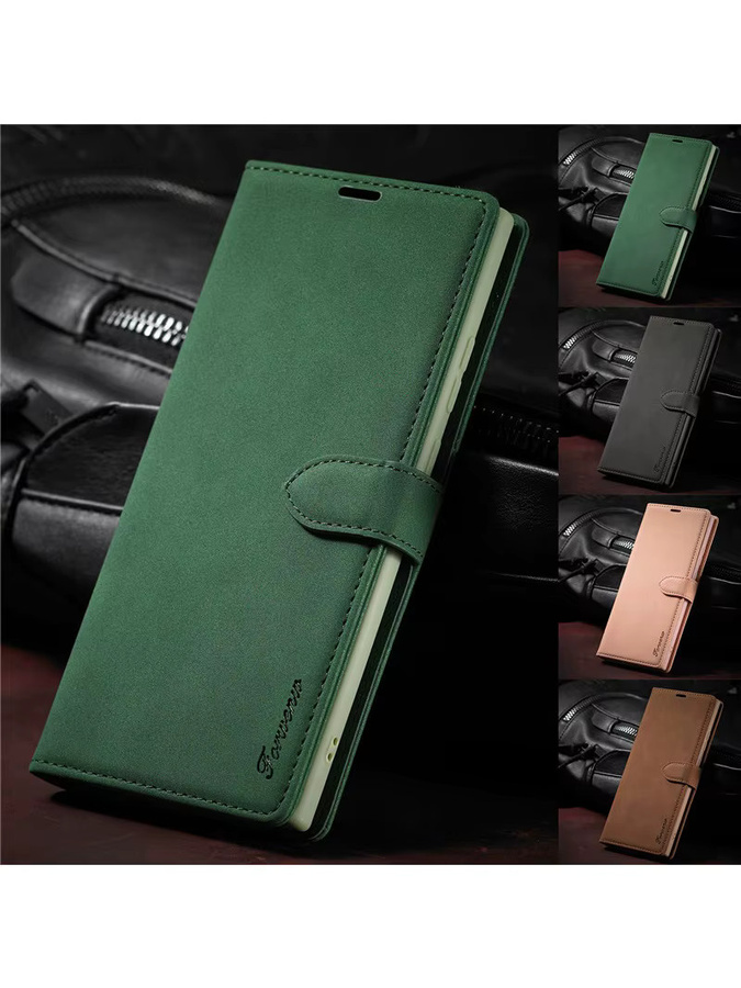 Eucagr Luxus Retro Handyhülle aus PU-Leder mit Flip-Design und Magnetverschluss für Samsung Galaxy Note 20 Ultra, Note 10 Plus, Note 9 und S24 Ultra in Braun oder Grün - Bild 5