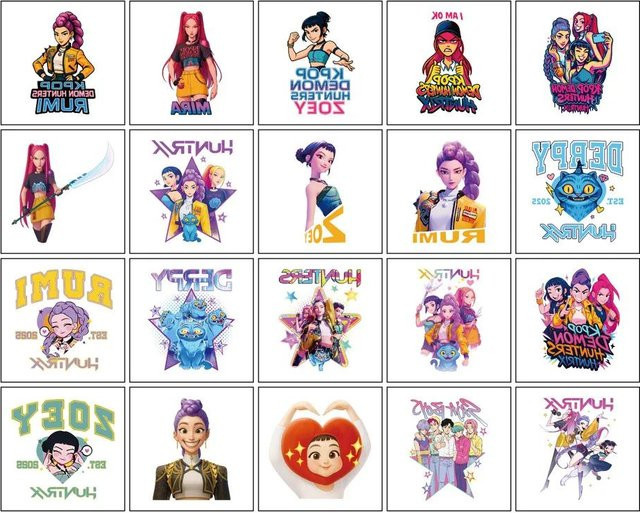 Dämonen-Filmjäger Temporäre Tattoos, Abnehmbare Tattoo-Sticker - Bild 1