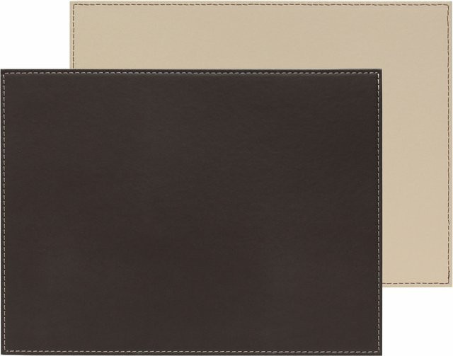 Tischset FREEFORM aus Kunstleder in Braun und Beige, rechteckig - Bild 1