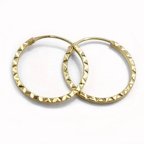 SIGO Creolen 9Kt, diamantiert, 15 mm, Damen - Bild 1