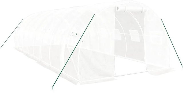 Furnicato Gewächshaus mit Stahlrahmen in Weiß, Fläche: 24 m², B/T/H: 8 x 3 x 2 m - Bild 1