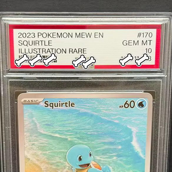 Keeppley Pokémon Mew en Squirtle Gem MT Illustration Rare Game Grey Hat Van Gogh Spielkarte - Bild 3