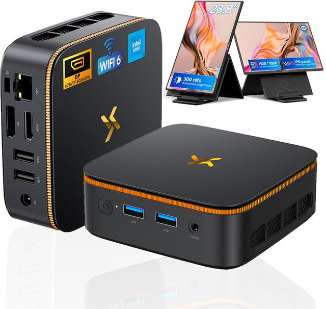 Huidun H50 Mini-PC mit AMD Ryzen 3300U, 16GB RAM, 512GB SSD und Windows 11 Pro in Schwarz - Bild 1