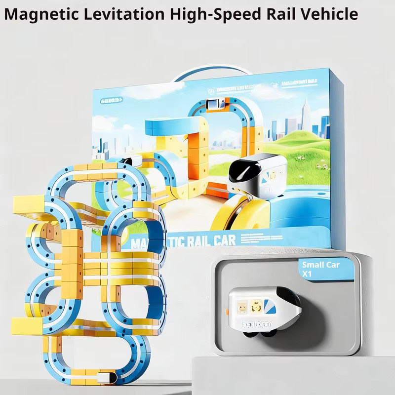 RTBXF Magnetisches Gleis Zug Set mit Fahrzeugen in Mehrfarbig für Kinder ab 3 Jahren - Bild 2