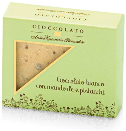 Antica Torroneria Piemontese Weiße Schokolade mit Mandeln und Pistazien 40 g