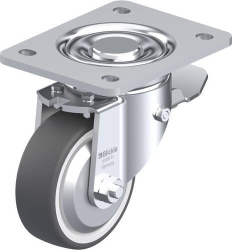Blickle Lenkrolle LH-POTH 100R-3-ST-FA mit Feststeller, Farbe Silber, Rad-Durchmesser: 100 mm, Tragfähigkeit: 300 kg - Bild 1