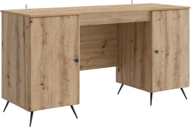 vidaXL Schreibtisch Artisan-Eiche in Braun, B/T/H: 142,5 x 50 x 75 cm - Bild 1