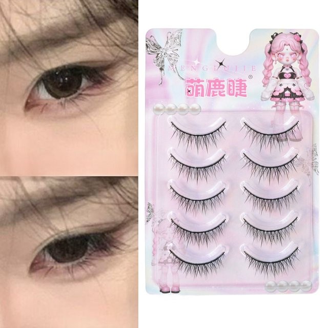 Falsche Wimpern Fischschwanz-Design, Black, 5 Paar, Unisex - Bild 1