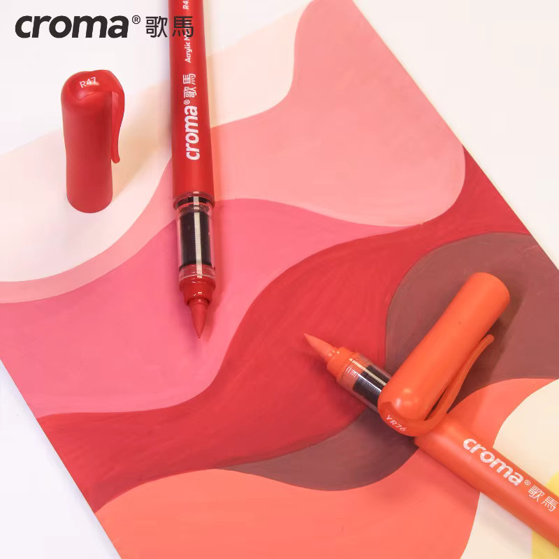 Croma 160/1 Nachfüllbares Flüssig-Acryl-Marker-Set mit weicher Spitze und waschbarem Aquarellpinsel für den Schulbedarf - Bild 4