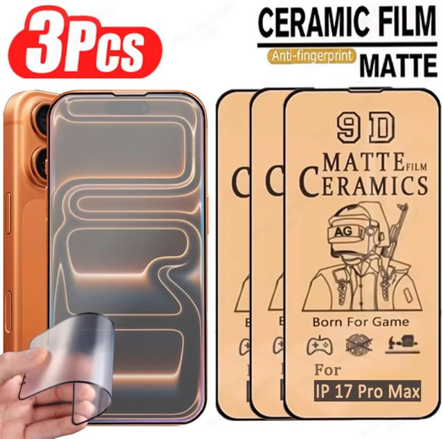 3er-Set Amour Brave matte Keramikfolie als Displayschutz für iPhone 17 16 15 14 13 12 Pro Max Plus 16e 17e Air – Vollflächiger weicher Schutz - Bild 1