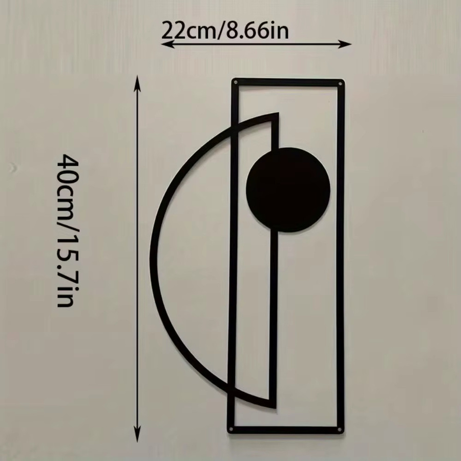 CIFbuy 2er-Set Wanddekoration aus Eisen in Schwarz, minimalistische abstrakte Metallskulpturen für die Wandmontage - Bild 2